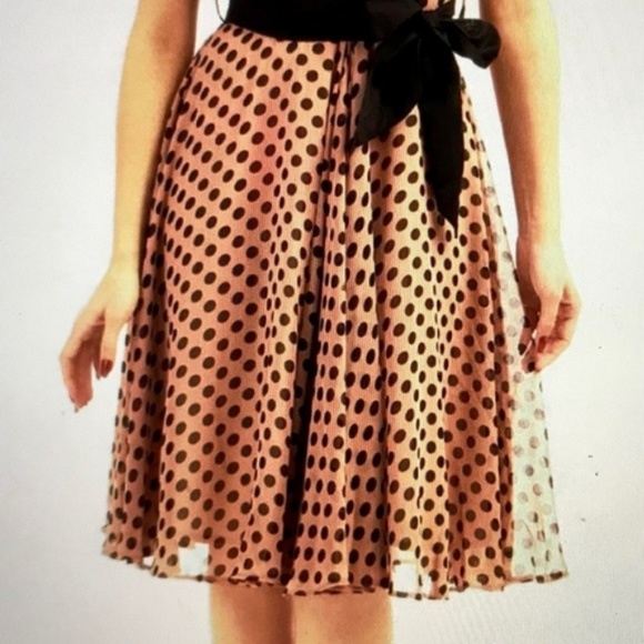 ModCloth Polka Dot Chiffon Swing Dress Full - Picture 2 of 8